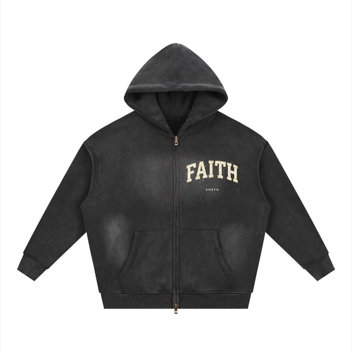 EMETH™ EMOUNA — Hoodie Zippé Faith - Noir / S - EMETH