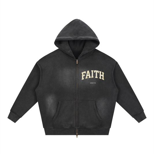 EMETH™ EMOUNA — Hoodie Zippé Faith - Noir / S - EMETH