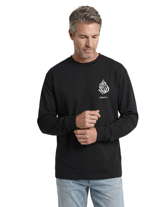 EMETH Flame | T-shirt Manches Longues Bords Bruts