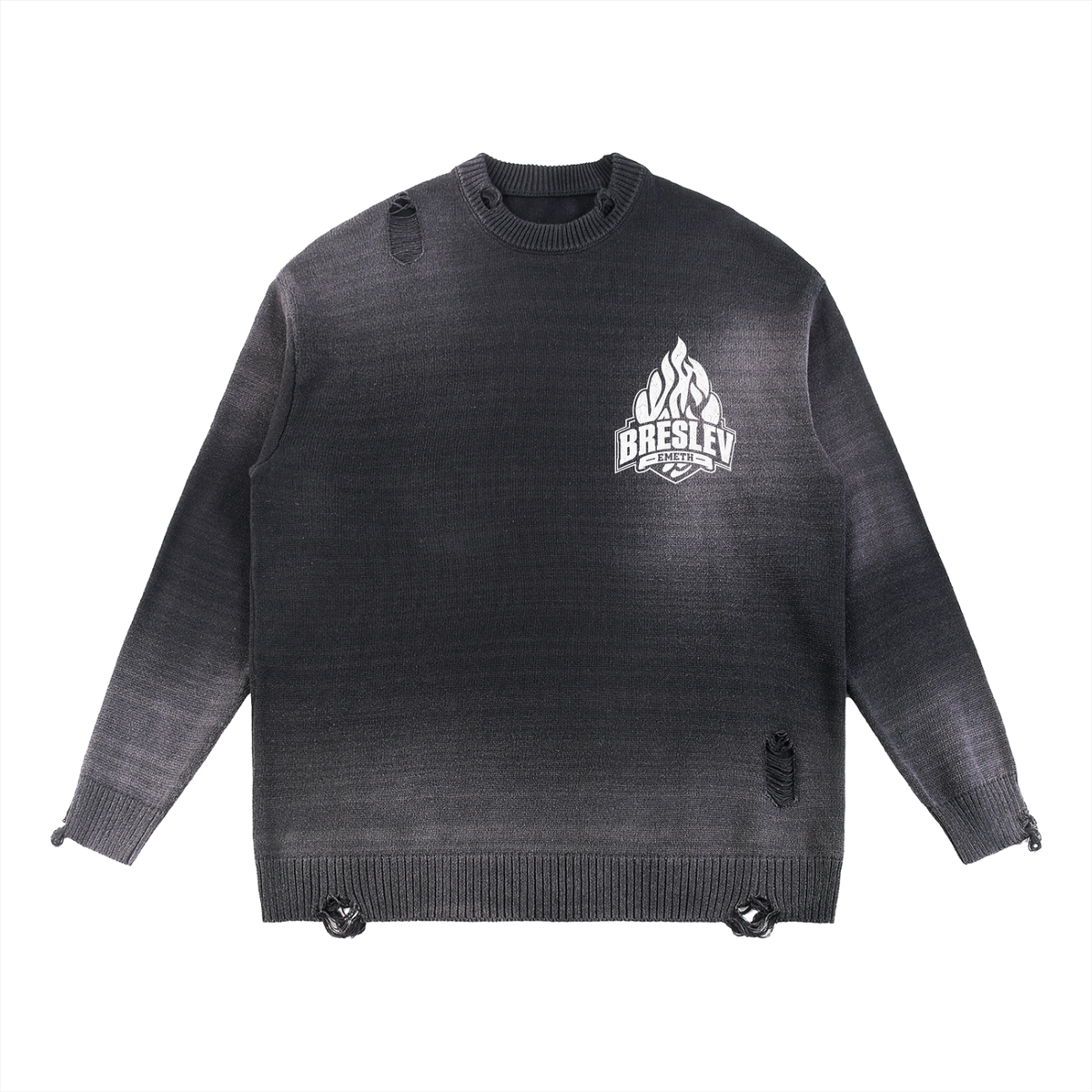 EMETH 148 Breslev | Sweat Col Rond Distressed