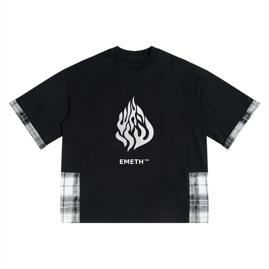 EMETH Flame | T-shirt Empiècements Carreaux