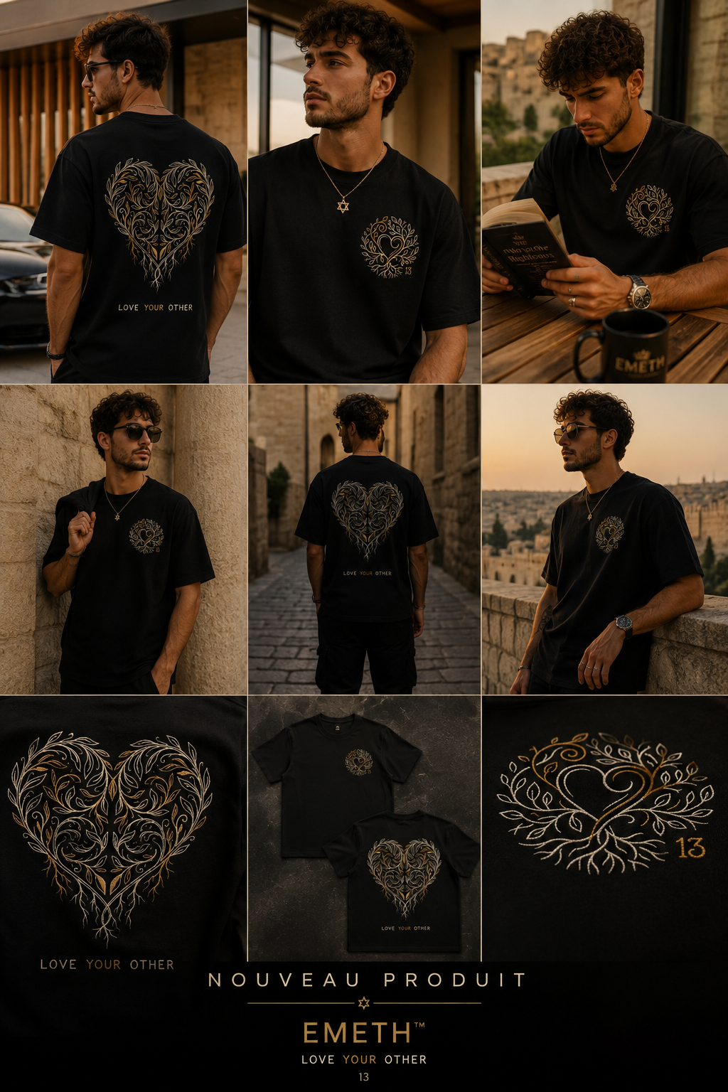 EMETH™ 13 Ahava — T-Shirt Roots - Noir / S - EMETH