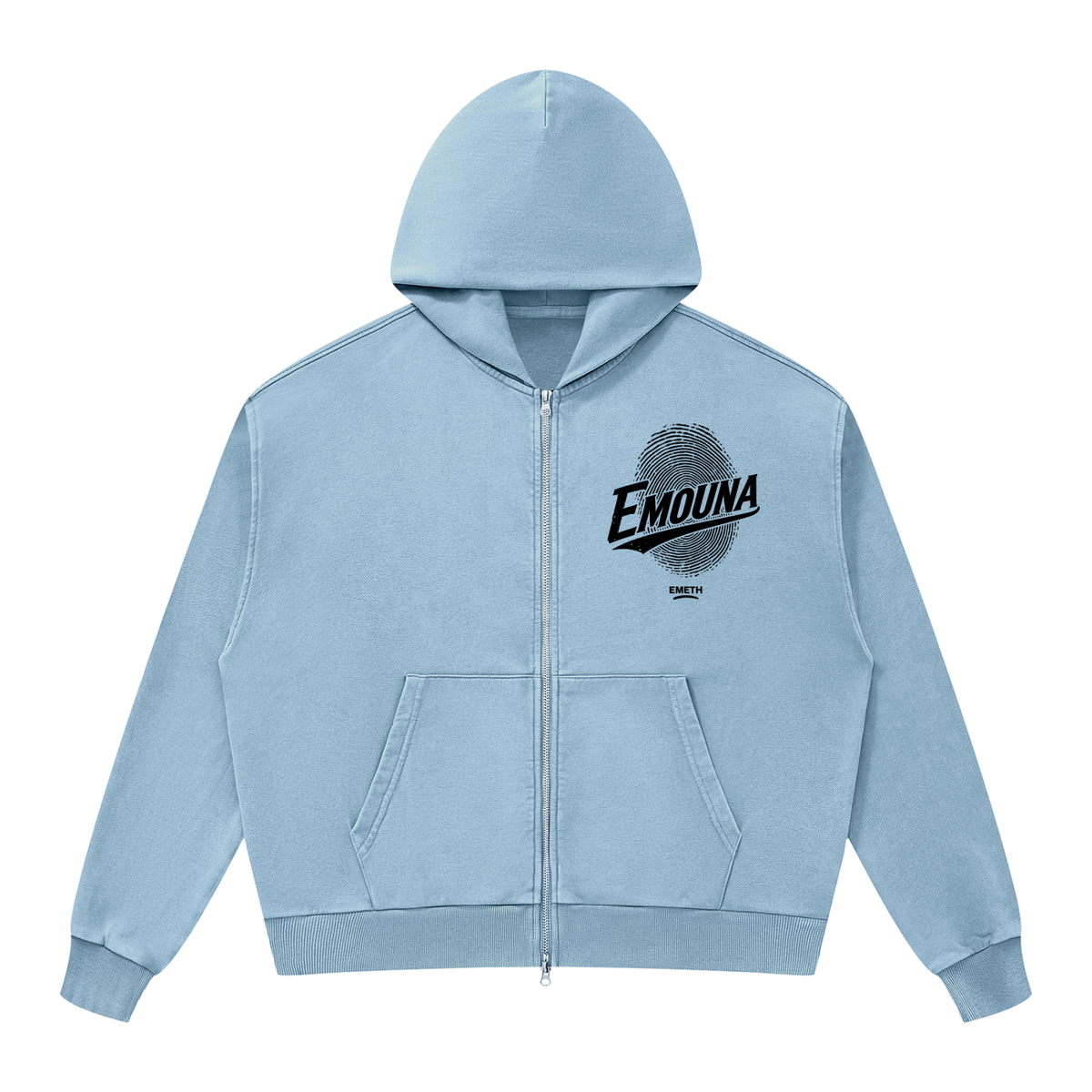 EMETH Emouna Empreinte | Hoodie Zippé Mineral Wash