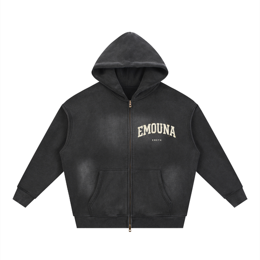 EMETH™ EMOUNA — Hoodie Zippé - Noir / S - EMETH
