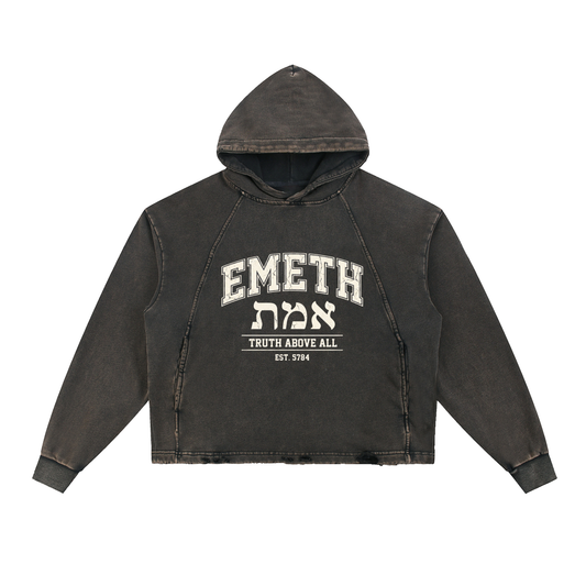 EMETH Truth Above All | Hoodie Vintage Délavé
