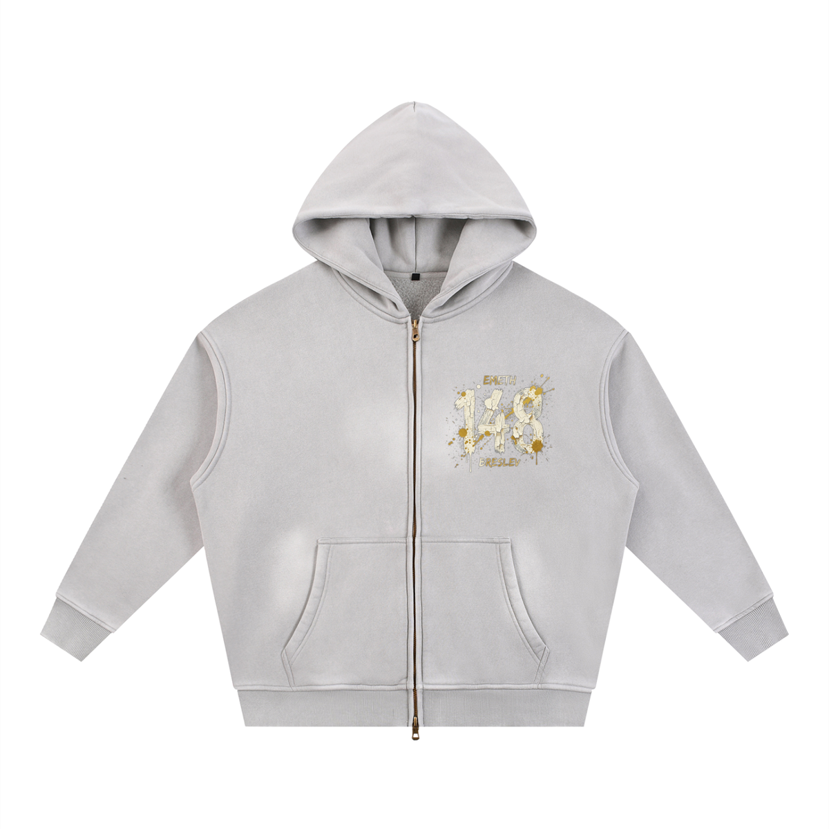 EMETH™ 148 HITBODEDOUT — Hoodie Zippé - Gris clair / S - EMETH