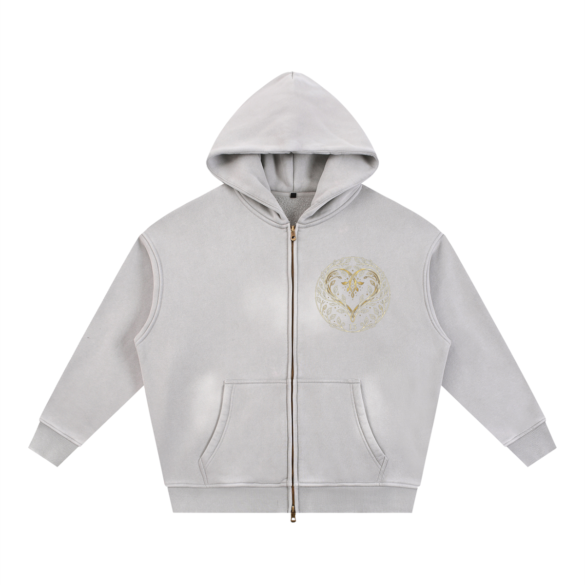 EMETH™ 13 Ahava — Hoodie Zippé Heart - Gris clair / S - EMETH
