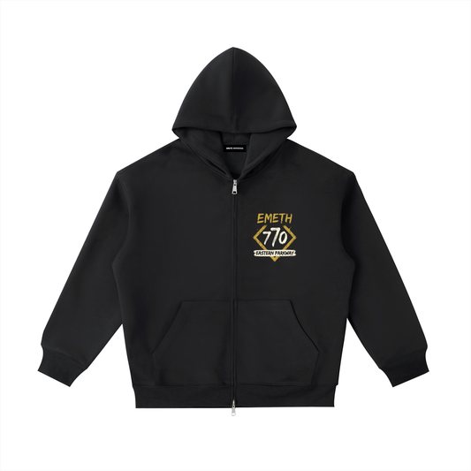 EMETH™ 770 — Hoodie Zippé Crown Heights - Noir / S - EMETH