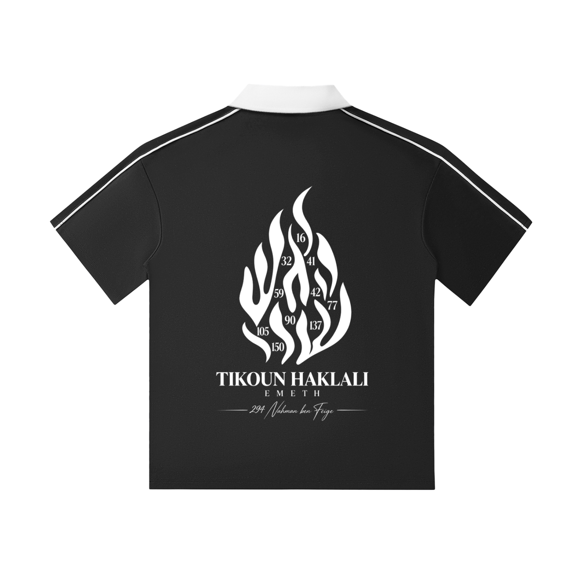 EMETH Tikoun Haklali | Polo Noir Col Contrastant