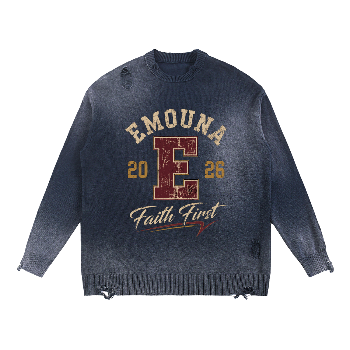 EMETH Emouna Faith First | Sweat Col Rond Distressed