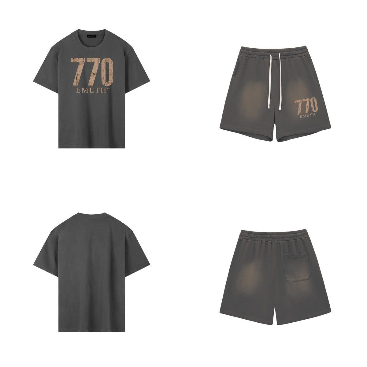 Ensemble 770 Heritage T-shirt Short Gris Foncé