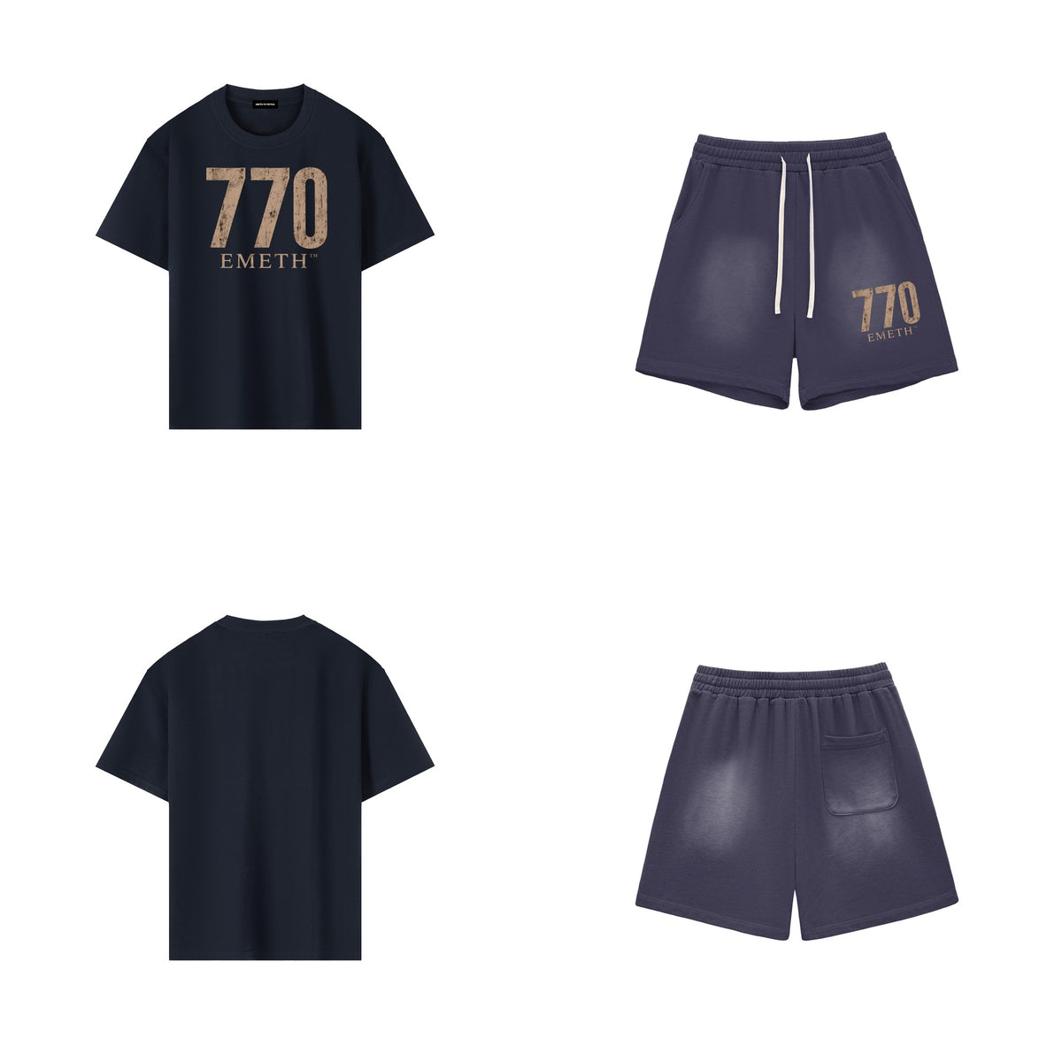 Ensemble 770 Heritage T-shirt Short Bleu Marine
