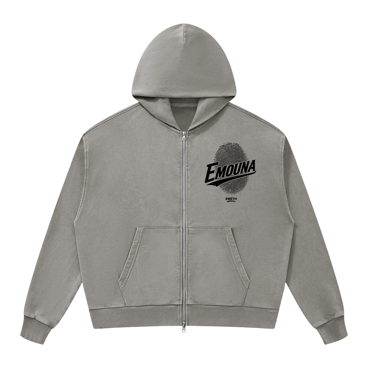 EMETH Emouna Empreinte | Hoodie Zippé Mineral Wash