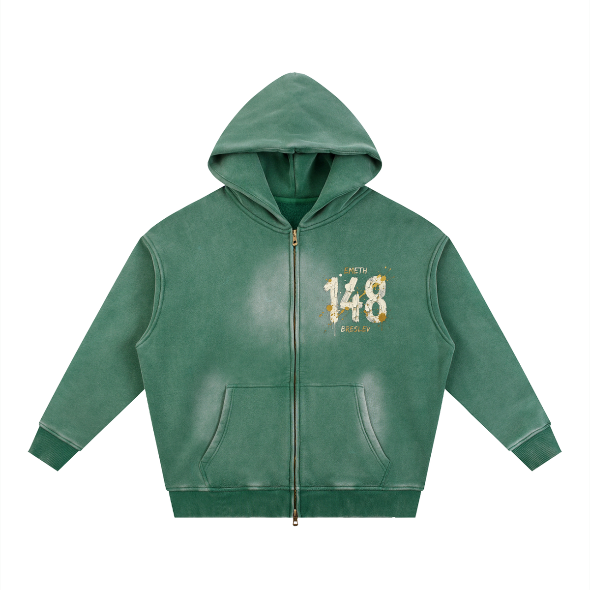 EMETH™ 148 HITBODEDOUT — Hoodie Zippé - Vert foncé / S - EMETH