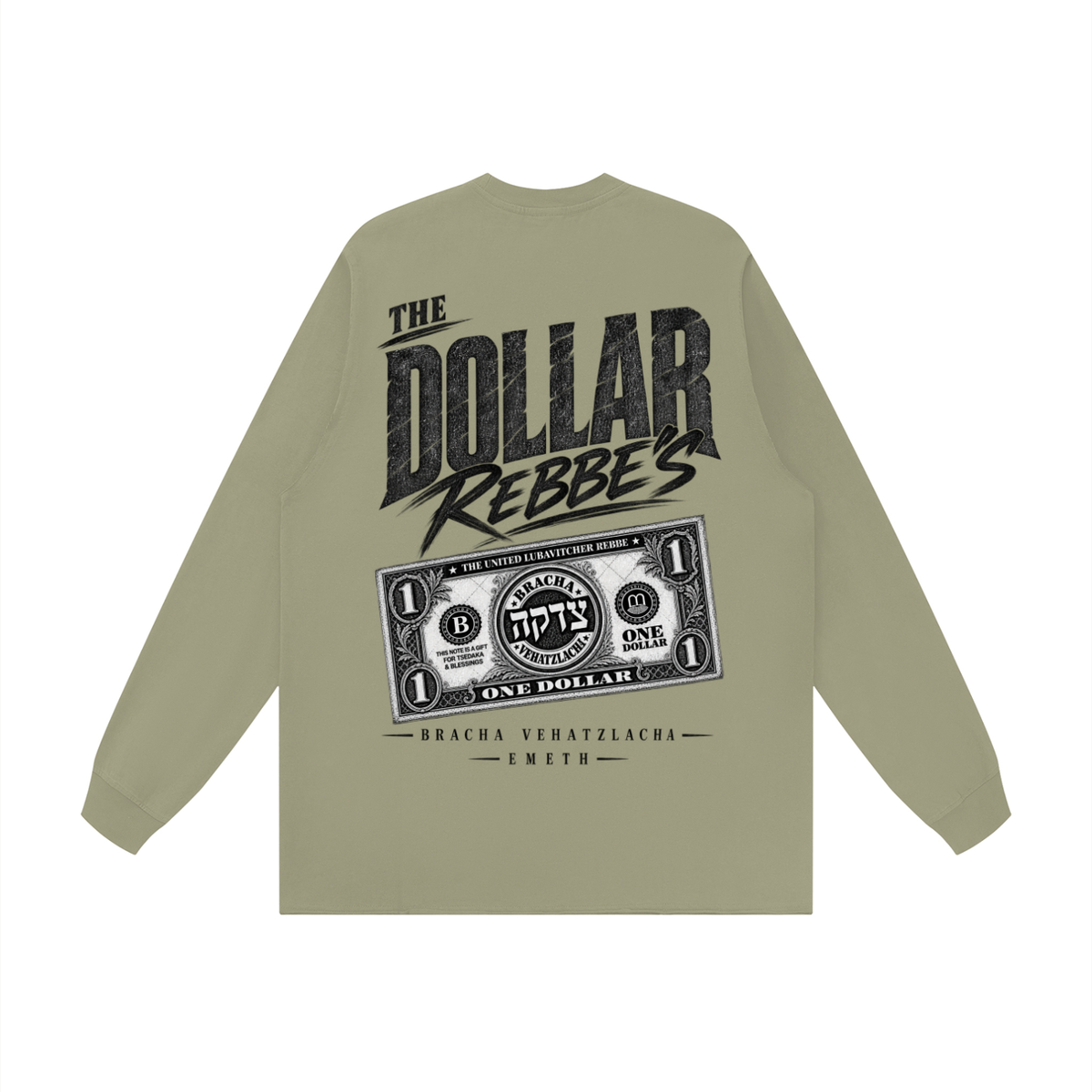 EMETH DOLLAR REBBE'S | T-shirt Manches Longues Bords Bruts 305G