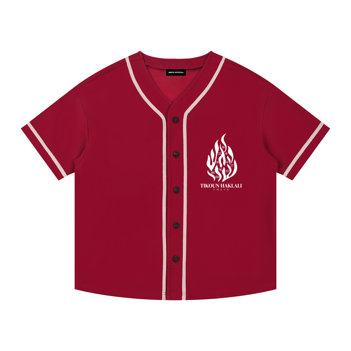 EMETH Tikoun Haklali | Maillot Boutonné Rouge