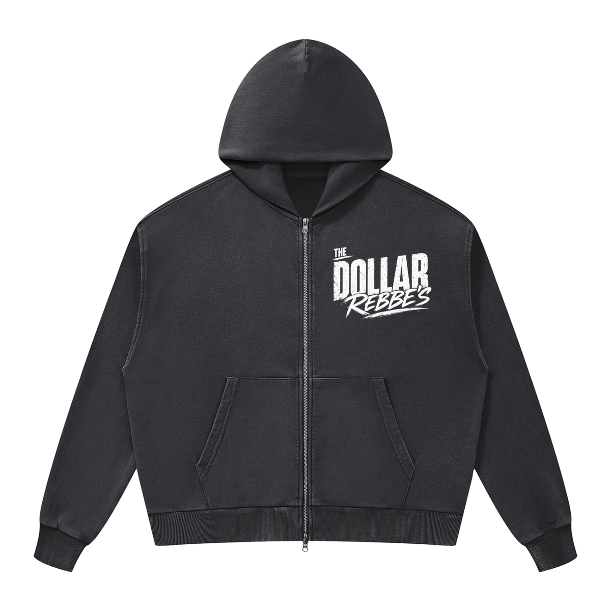 EMETH DOLLAR REBBE'S | Hoodie Zippé Boxy Délavé 350G