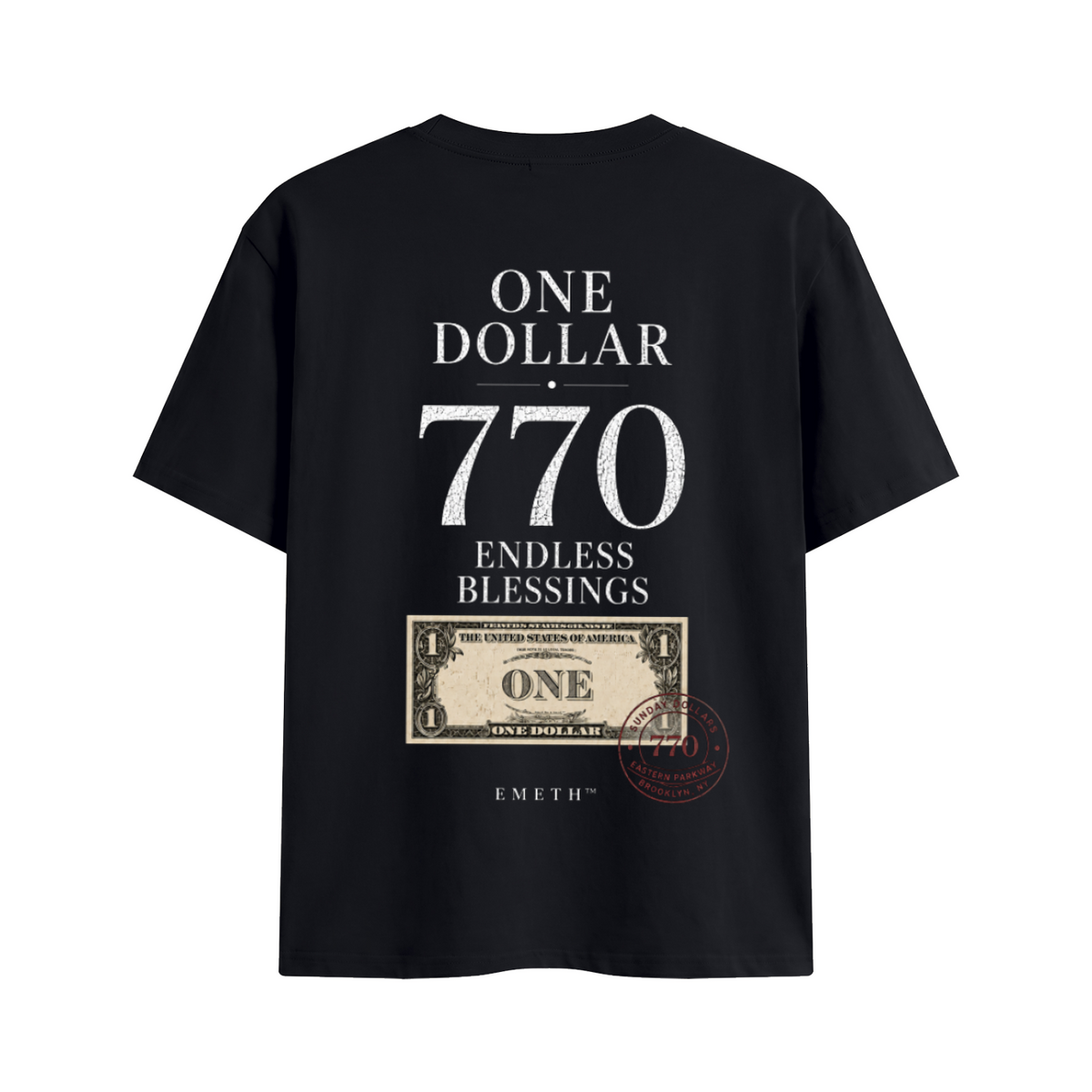 EMETH One Dollar 770 – Endless Blessings | T-shirt Premium Unisexe 200 g/m²