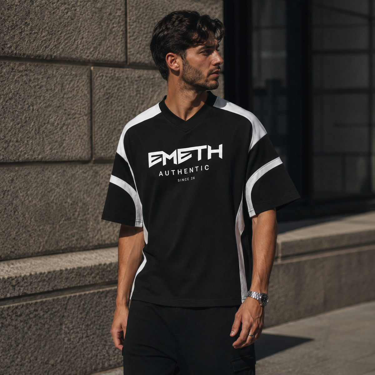 EMETH™ Authentic Performance Jersey – Premium Cotton V-Neck