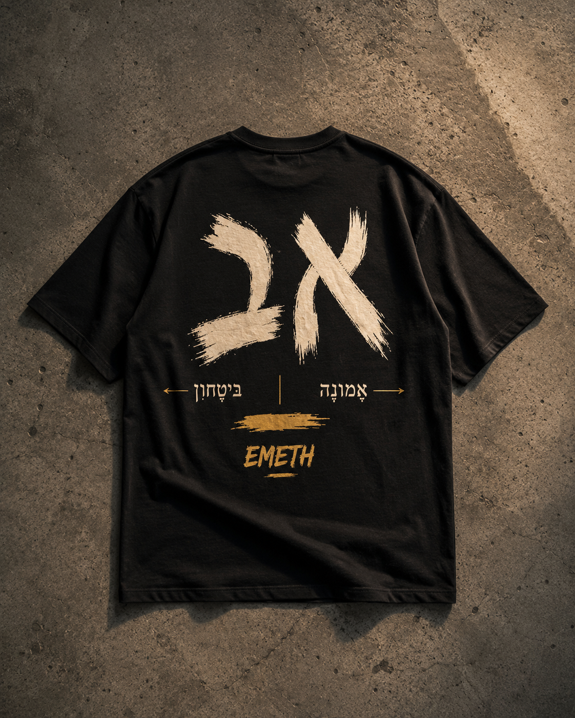 EMETH AV — Emouna × Bitahon | Oversized Heavyweight T-Shirt