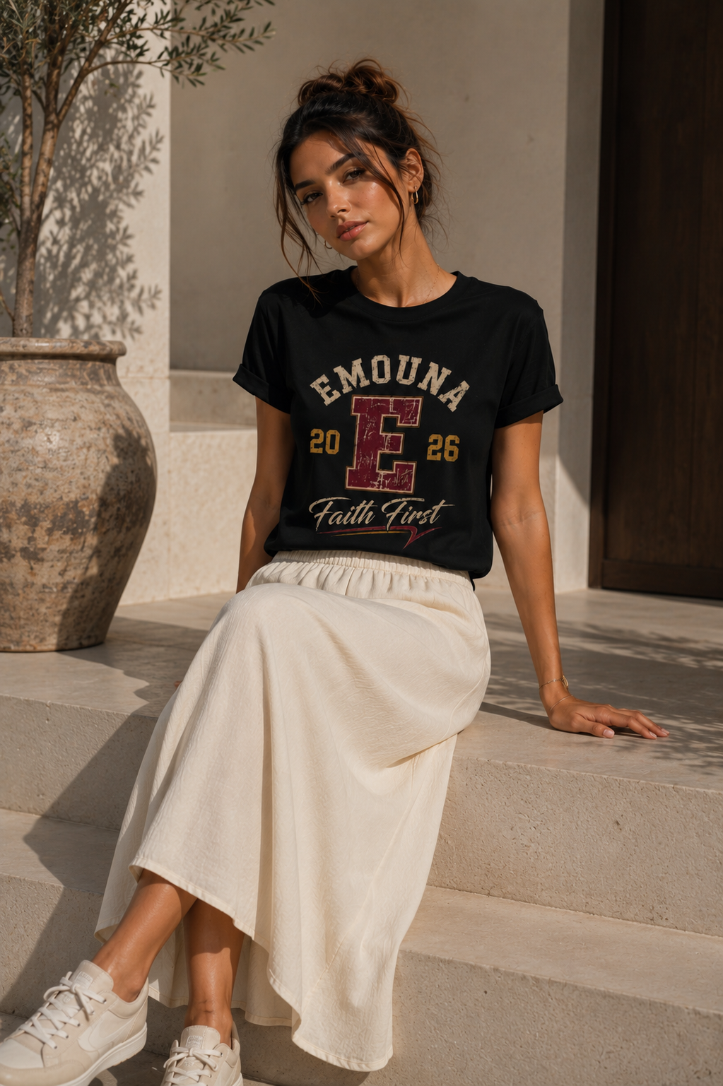 T-shirt Femme EMETH Emouna – Faith First Premium Slim Fit 230G