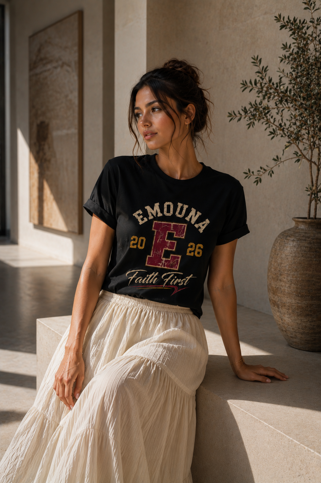 T-shirt Femme EMETH Emouna – Faith First Premium Slim Fit 230G