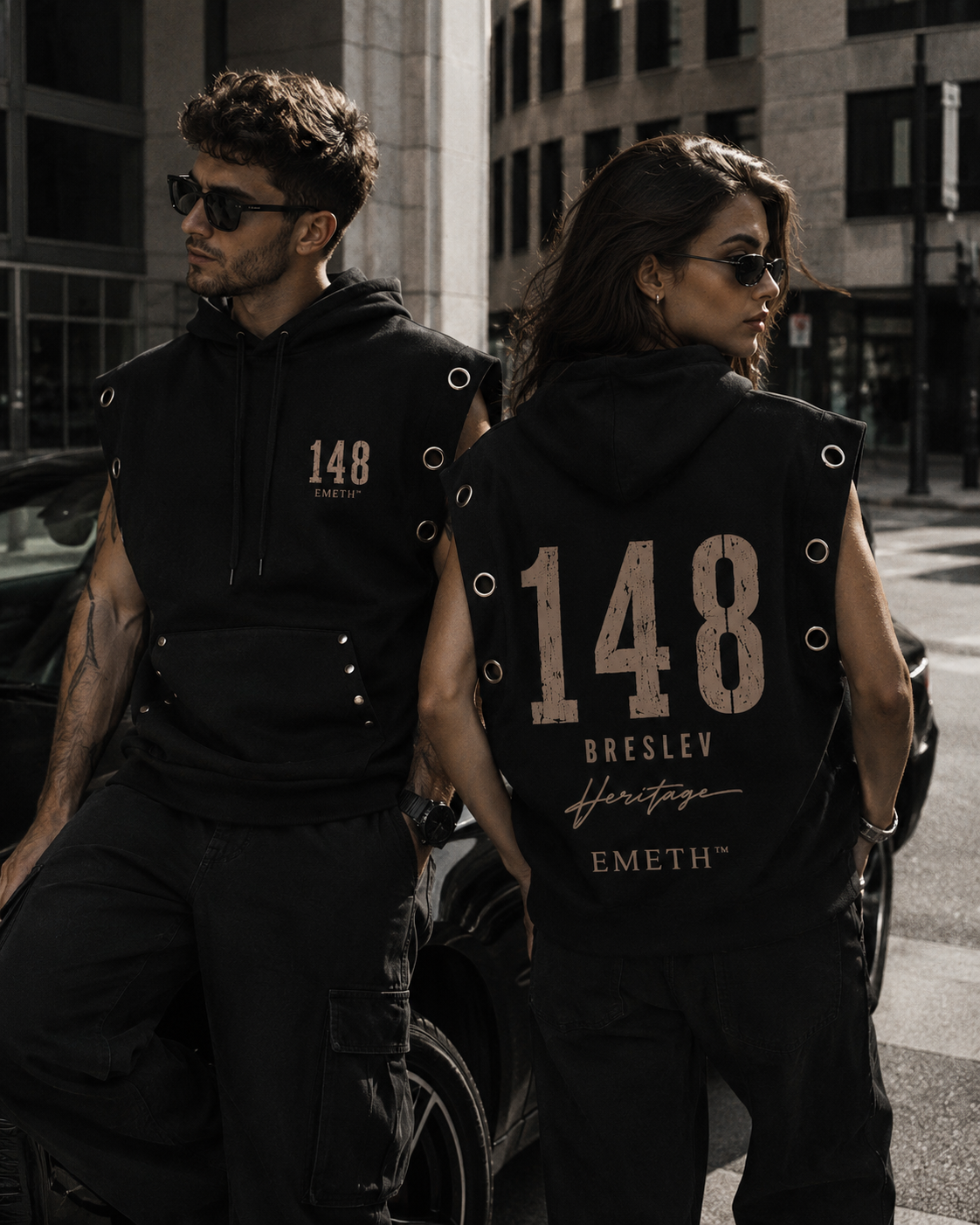 EMETH 148 Breslev Heritage Sleeveless Hoodie
