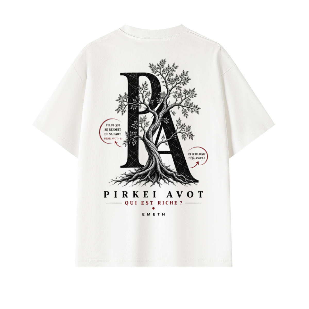 EMETH QUI EST RICHE ? | T-shirt Oversize Pirkei Avot 300G