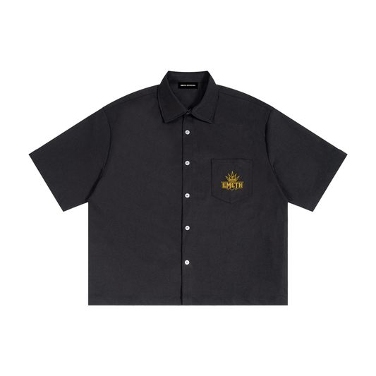 EMETH Crown Black Set – Premium Shirt & Cargo Shorts