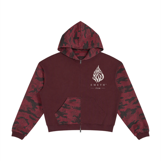 EMETH FLAME | Hoodie Zippé Camo Colorblock
