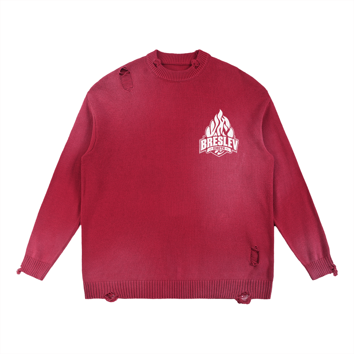 EMETH 148 Breslev | Sweat Col Rond Distressed