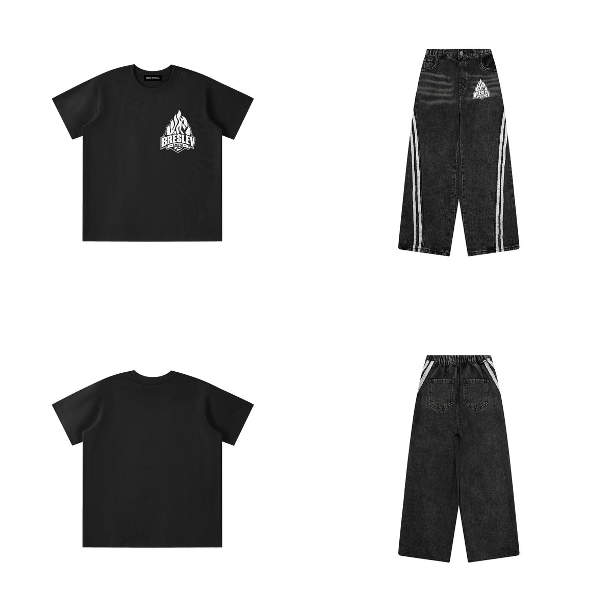 EMETH Kids Breslev Ensemble T-shirt Quick-Dry + Jean - Noir