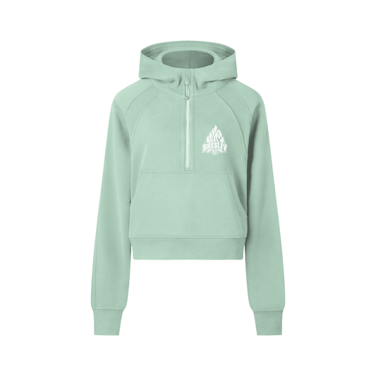 EMETH BRESLEV | Sweat à Capuche Femme Demi-Zip Court