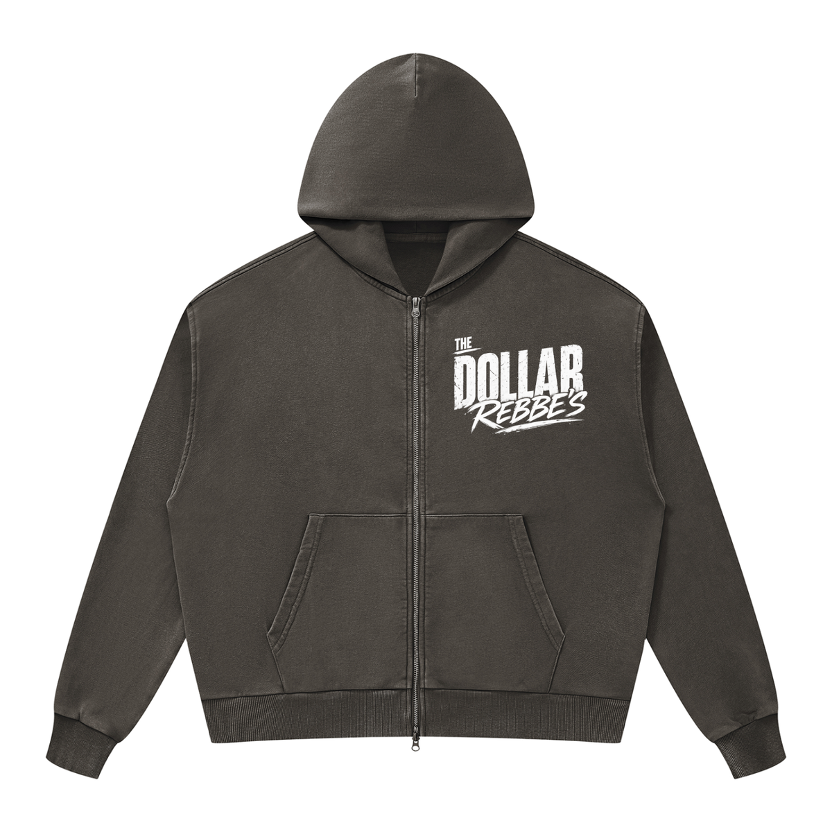 EMETH DOLLAR REBBE'S | Hoodie Zippé Boxy Délavé 350G