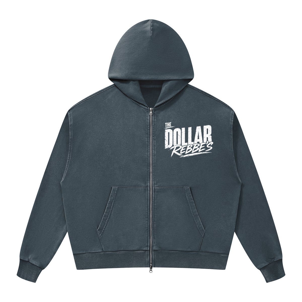 EMETH DOLLAR REBBE'S | Hoodie Zippé Boxy Délavé 350G