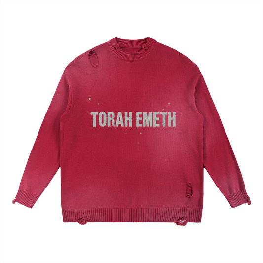 EMETH La Vérité Torah Emeth | Sweat Col Rond Distressed