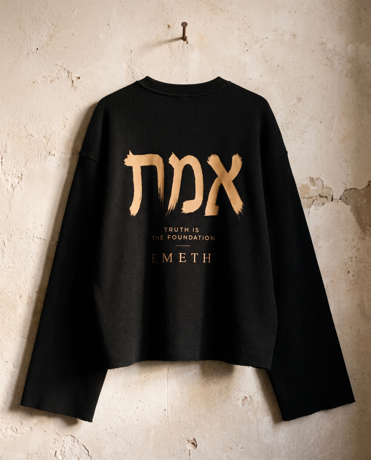 T-shirt Waffle EMETH Édition Hébraïque – Crewneck - Longues Manches Premium