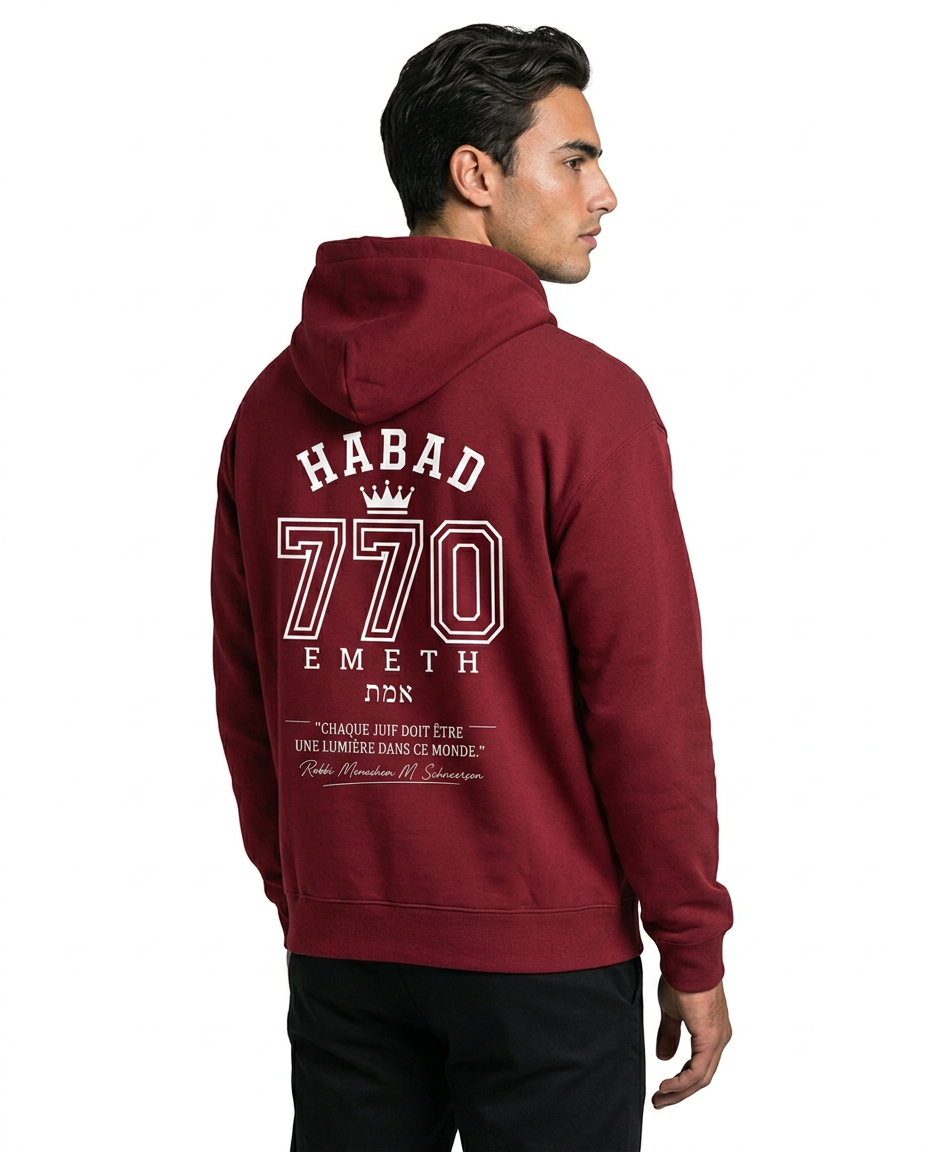EMETH Habad 770 | Hoodie Oversize Épaules Tombées
