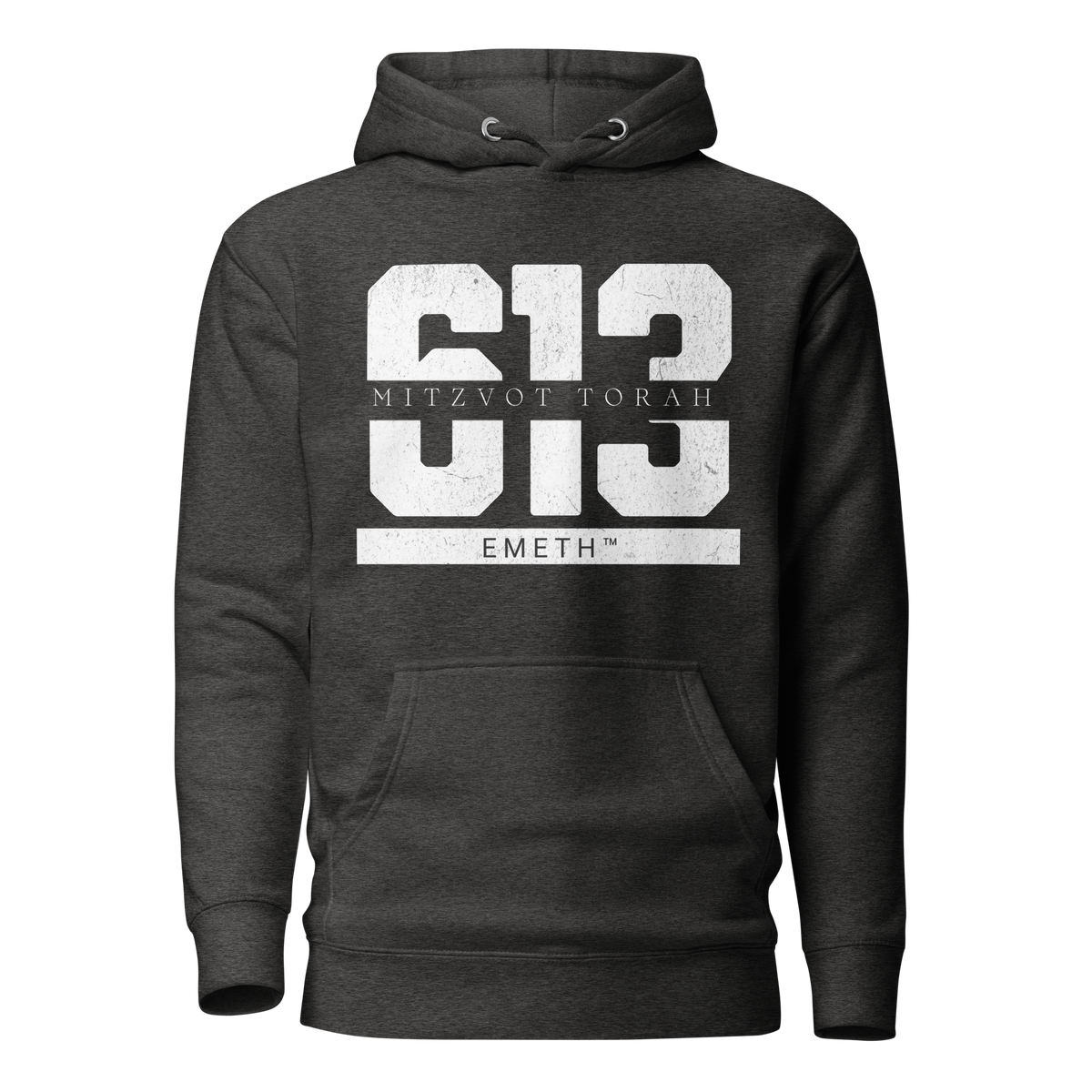 EMETH™ 613 Mitzvot Torah Premium Hoodie - Anthracite chiné / S - EMETH
