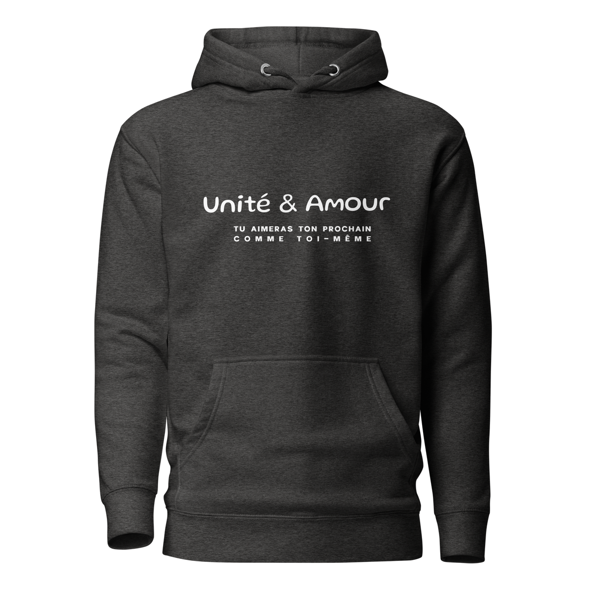 EMETH™ Unité & Amour Premium Hoodie - Anthracite chiné / S - EMETH