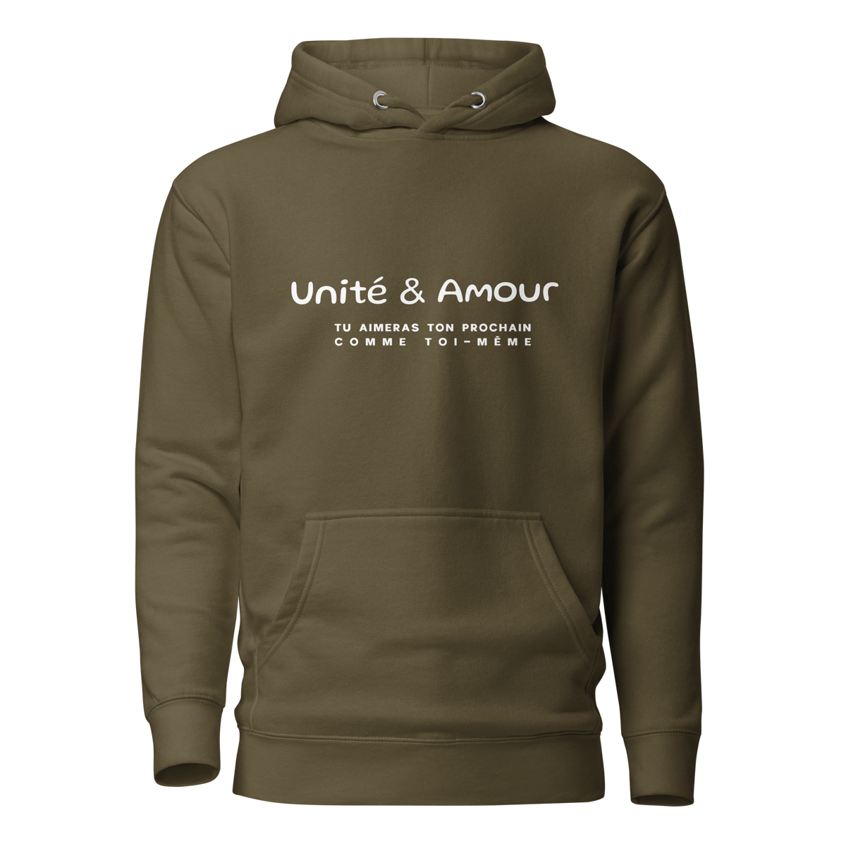 EMETH™ Unité & Amour Premium Hoodie - Vert Militaire / S - EMETH
