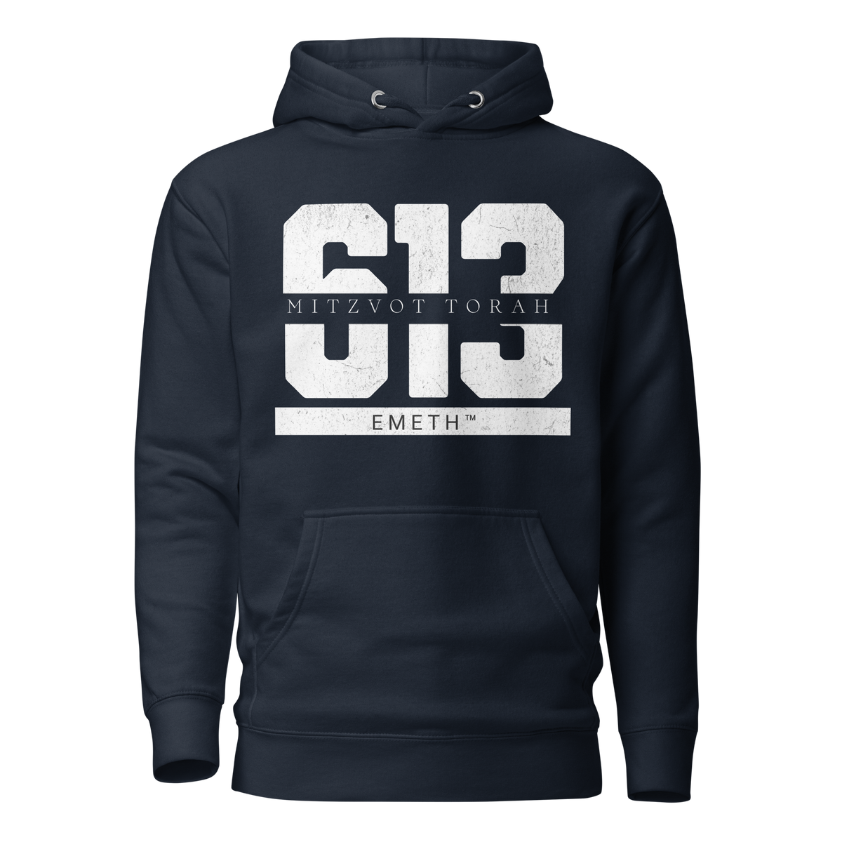 EMETH™ 613 Mitzvot Torah Premium Hoodie - Bleu marine / S - EMETH