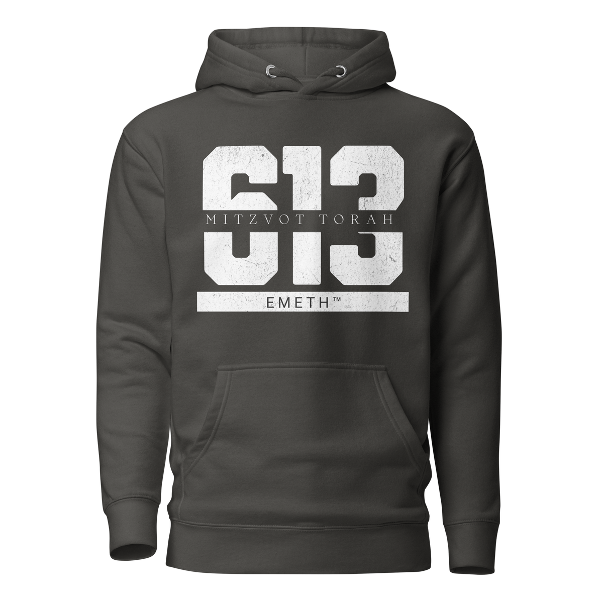 EMETH™ 613 Mitzvot Torah Premium Hoodie - Noir Vintage / S - EMETH