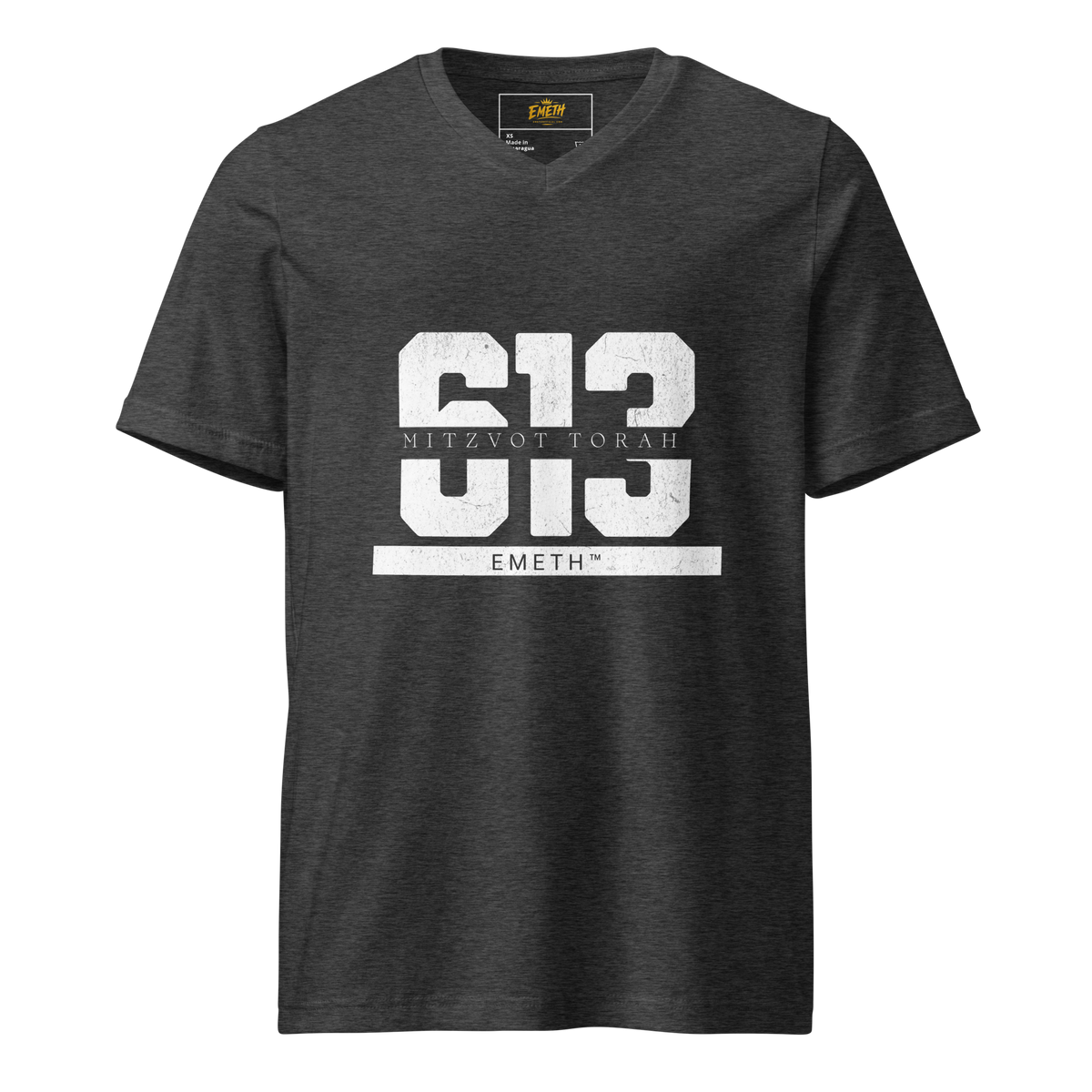 EMETH™ 613 — T-Shirt Col V - Gris Foncé Chiné / XS - EMETH