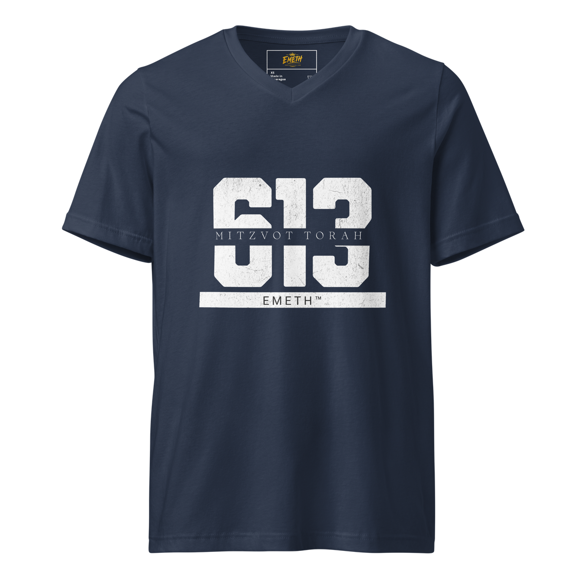 EMETH™ 613 — T-Shirt Col V - Bleu Marine / XS - EMETH
