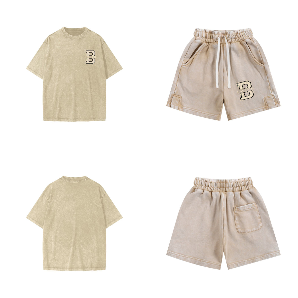 EMETH Kids Snow Washed Varsity B - Kaki