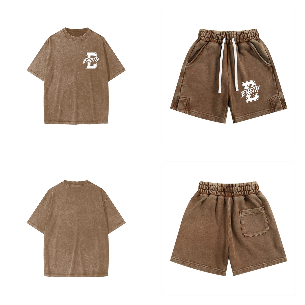 EMETH Kids Snow Washed Varsity E - Café