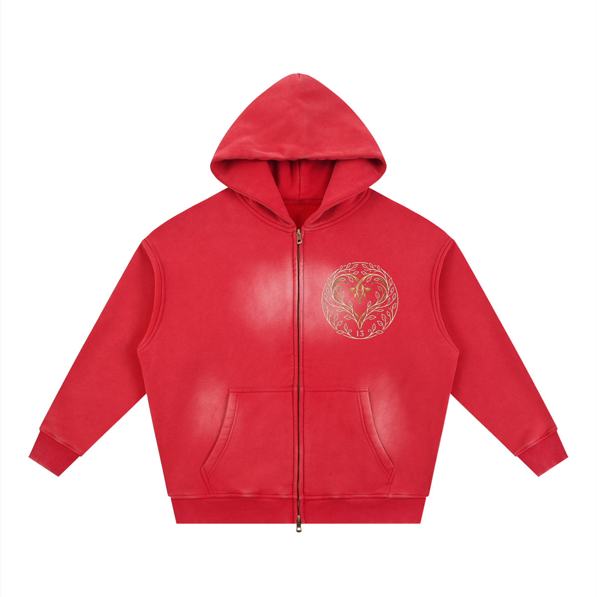 EMETH™ 13 Ahava — Hoodie Zippé Heart - Rouge / S - EMETH