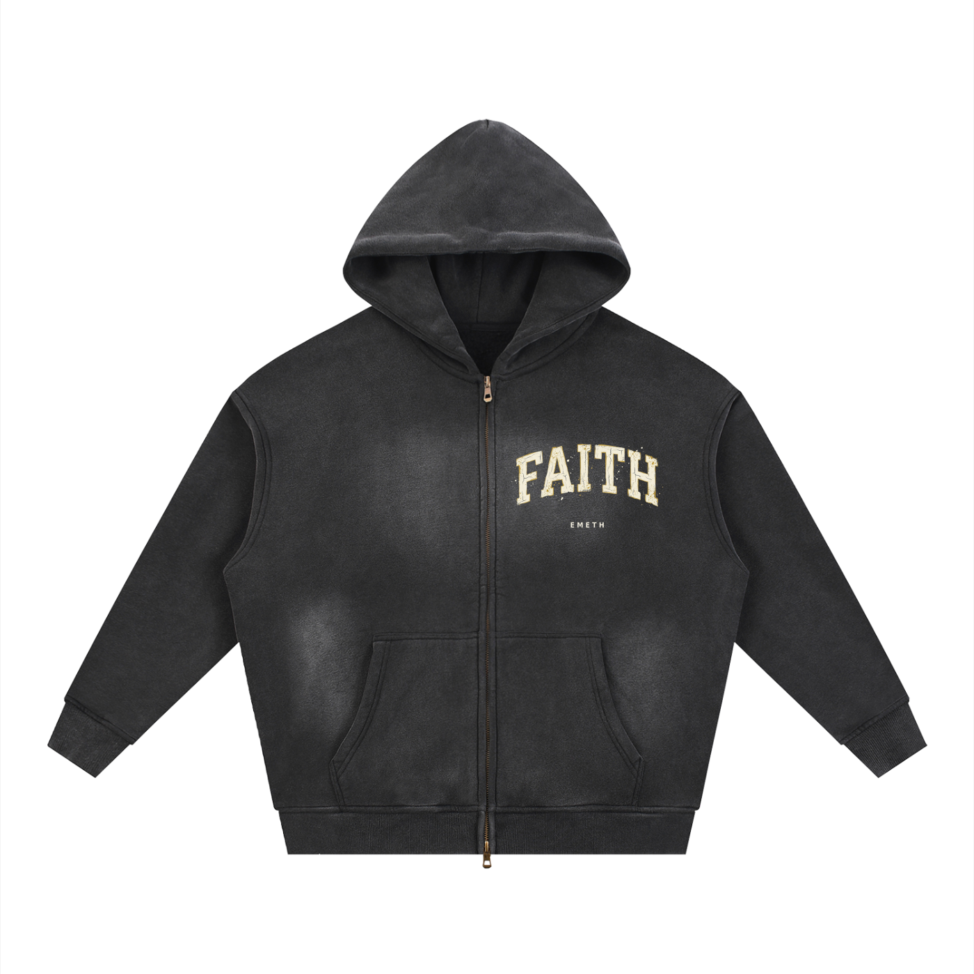 EMETH™ EMOUNA — Hoodie Zippé Faith - Noir / S - EMETH