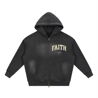 EMETH™ EMOUNA — Hoodie Zippé Faith - Noir / S - EMETH